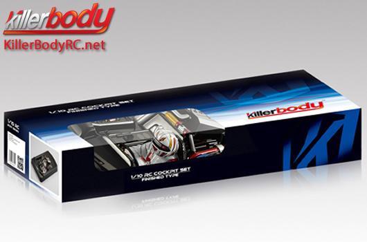 KillerBody - KBD48499 - Pièces de carrosserie - 1/10 Touring / Drift - Scale - Set de Cockpit à moteur arrière (conducteur à gauche) Fini