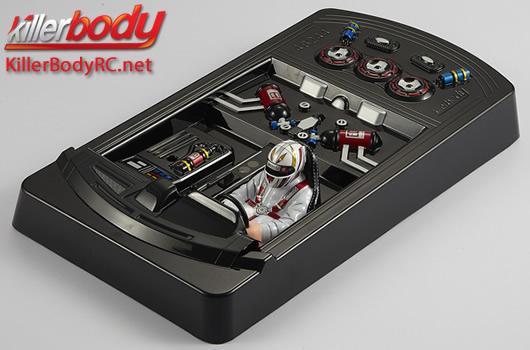 KillerBody - KBD48501 - Karosserie Teilen - 1/10 Touring / Drift - Scale - Vordere-Motor Cockpit Set (Fahrer an Links) Fertig