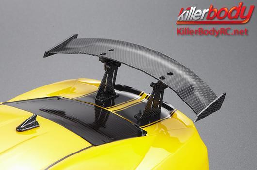 KillerBody - KBD48506 - Karosserie Teilen - 1/10 Touring / Drift - Scale - Spoiler Set - Kohlefaser Fiber Finish