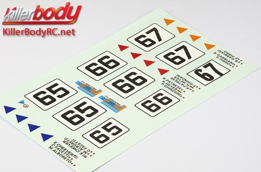 KillerBody - KBD48547 - Stickers - 1/10 Touring - Scale - Lancia Beta Montecarlo (1981LM & 1979 Giro d'Italia) - Drivers' Name & Racing Number