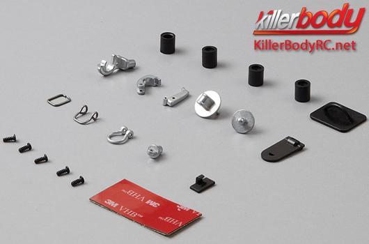 KillerBody - KBD48350 - Pièces de carrosserie - Accessoires 1/10 - Scale - Crochets et bloucles Set (alliage) - Silver