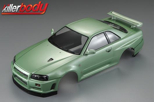 KillerBody - KBD48646 - Body - 1/10 Touring / Drift - 190mm  - Finished - Nissan Skyline R34 - Champaign-Green