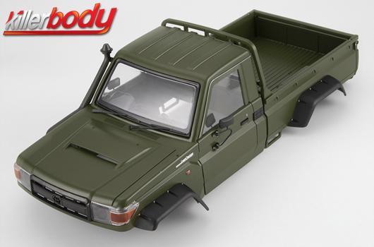 KillerBody - KBD48733 - Body - 1/10 Crawler - Traxxas TRX-4 - Scale - Finished - Box - Toyota Land Cruiser 70 - Military Green