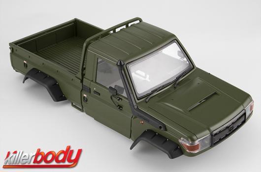 KillerBody - KBD48733 - Body - 1/10 Crawler - Traxxas TRX-4 - Scale - Finished - Box - Toyota Land Cruiser 70 - Military Green