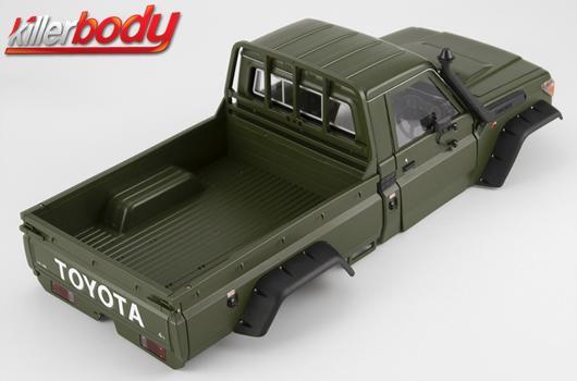 KillerBody - KBD48733 - Body - 1/10 Crawler - Traxxas TRX-4 - Scale - Finished - Box - Toyota Land Cruiser 70 - Military Green