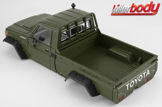KillerBody - KBD48733 - Body - 1/10 Crawler - Traxxas TRX-4 - Scale - Finished - Box - Toyota Land Cruiser 70 - Military Green
