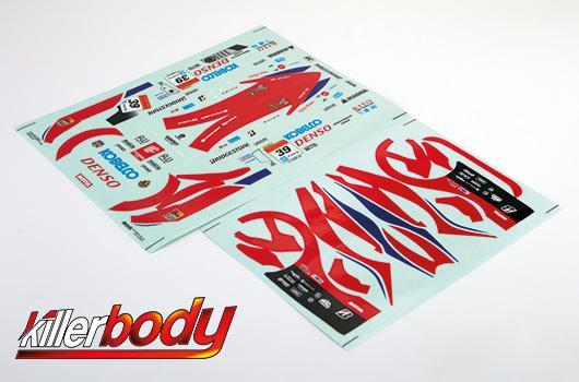 KillerBody - KBD48768 - Body Parts - 1/10 Accessory - Scale - Racing Decal Sheet (DENSO KOBELCO SARD RC F)