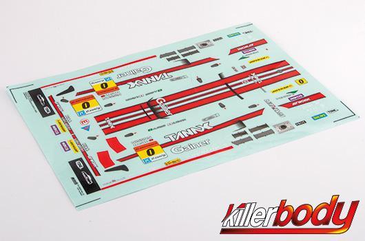 KillerBody - KBD48757 - Racing Dekorbogen passend für 1/10 GAINER TANAX GT-R NISMO (R35)