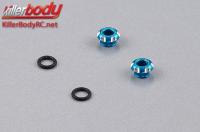 Pièces de carrosserie - Multi Scale Accessory - CNC Aluminium - Support de LED - pour LED 3mm - Bleu clair (2 pces)