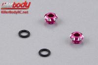 Parti di carrozzeria - Multi Scale Accessory - CNC Alluminio - Supporto di LED - per LED 3mm - Pink (2 pzi)