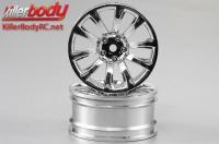 Felgen - 1/10 Touring - Scale - 12mm Hex - 10-Spoke - 3mm offset - Silber (4 Stk.)