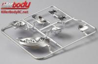 Karrosserieteile - 1/10 Touring / Drift - Scale - Chrome Plastik Teile Satz für Alfa Romeo TZ3 Corsa