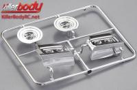 Body Parts - 1/10 Touring / Drift - Scale - Chromed Plastic Parts Set for Lancia Stratos (1977 Giro d'Italia)