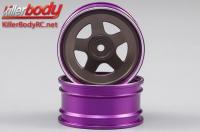 Wheels - 1/10 Touring - Scale - 12mm Hex - CNC Aluminum - Lancia Stratos (1977 Giro d'Italia) - Black / Purple (2 pcs)