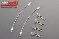 Body Clips - 1/10 - with 100mm Metal Cord (4 + 2 pcs)