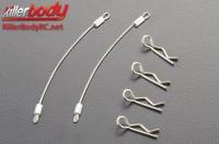 Body Clips - 1/10 - with  80mm Metal Cord (4 + 2 pcs)