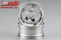 Felgen - 1/10 Touring - Scale - 12mm Hex - 5-Spoke - 6mm offset - Silber (4 Stk.)