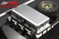 Karosserie - 1/10 Crawler  - Fertig lackiert - Box - Mitsubishi Pajero EVO 1998 - Schwarz - fits Traxxas Telluride 4X4 & Tamiya HILUX High-Lift