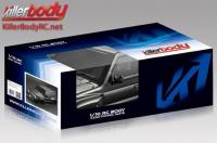 Body - 1/10 Crawler - Finished - Box - Mitsubishi Pajero EVO 1998 - Black - fits Traxxas Telluride 4X4 & Tamiya HILUX High-Lift