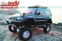 Body - 1/10 Crawler - Finished - Box - Mitsubishi Pajero EVO 1998 - Black - fits Traxxas Telluride 4X4 & Tamiya HILUX High-Lift