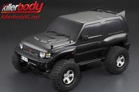 Body - 1/10 Crawler - Finished - Box - Mitsubishi Pajero EVO 1998 - Black - fits Traxxas Telluride 4X4 & Tamiya HILUX High-Lift