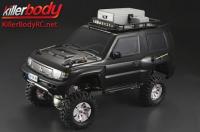 Body - 1/10 Crawler  - Finished - Box - Mitsubishi Pajero EVO 1998 - Black - fits Traxxas Telluride 4X4 & Tamiya HILUX High-Lift