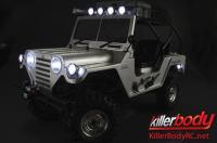 Karosserie - 1/10 Crawler - Scale - Fertig lackiert - Box - Warrior - Silber - fits Axial SCX10 Chassis