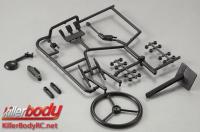 Body Parts - 1/10 Crawler - Scale - Black Plastic Parts for Warrior