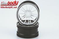 Wheels - 1/10 Touring - Scale - 12mm Hex - CNC Aluminum - Alfa Romeo Giulietta (2010) - Silver / Black (2 pcs)