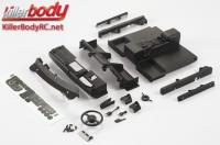 Karosserie Teilen - 1/10 Crawler - Scale - Cockpit Set Linkslenker ABS für Toyota Land Cruiser 70