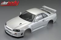 Karosserie - 1/10 Touring / Drift - 190mm - Lackiert - Nissan Skyline R34 - Perl Weiß