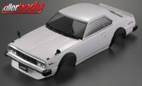 Karosserie - 1/10 Touring / Drift - 195mm  - Fertig lackiert - Box - 1977 Skyline Hardtop 2000 GT-ES - Weiss