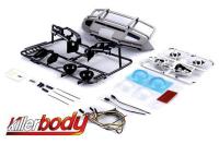 Option Part - Mercury & TRX-4 - 1/10 Alloy Bumper w/LEDS Upgrade Sets Silver-grey Fit for 1/10 Truck and SUV