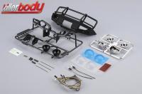 Option Part - Traxxas TRX-4 - 1/10 Alloy Bumper w/LEDS Upgrade Sets Matt-black Fit for 1/10 Truck and SUV