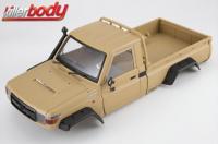 Karosserie - 1/10 Crawler - Traxxas TRX-4 - Scale - Fertig lackiert - Box - Toyota Land Cruiser 70 - Military Sand