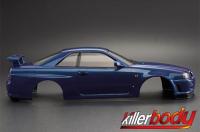 Body - 1/10 Touring / Drift - 195mm - Painted - Nissan Skyline R34 Metallic Blue RTU