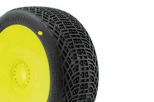 Pneus - 1/8 Buggy - I-Barrs V3 Buggy C2 (soft) pré-monté jaune (2pcs.)