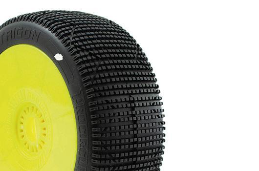 Pneumatici - 1/8 Buggy - Trigon V3 Buggy C1 (Super Soft) Pre-Mounted Yellow (2 pz.)