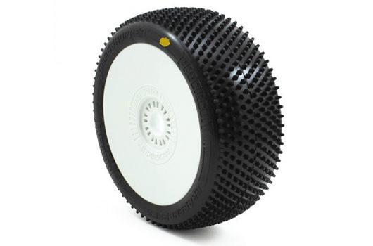 ProCircuit - PCW2008-A2 - Tires - 1/8 Buggy - mounted - White wheels - 17mm Hex - Grasshopper V4 Buggy tire A2 soft