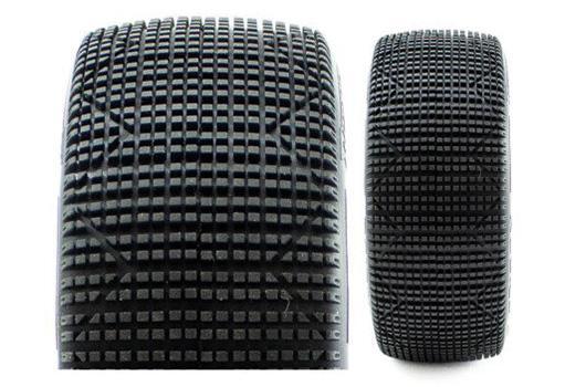 Pneus - Buggy 1/8 - montés - Jantes blanches - Hex 17 mm - TRIGON v3 BUGGY S1 (SUPER SOFT)