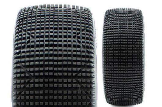 Tires - 1/8 Buggy - mounted - White wheels - 17mm Hex - TRIGON v3 BUGGY S2 (SOFT)