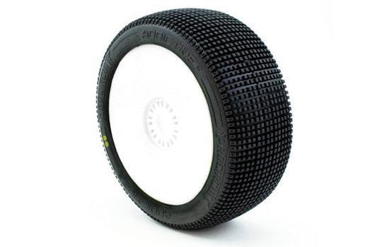 ProCircuit - PCW2004-S2 - Tires - 1/8 Buggy - mounted - White wheels - 17mm Hex - ADDICTIVE v2 BUGGY S2 (SOFT)