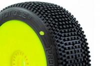 Gomme - 1/8 Buggy - montato - Cerchi gialli - 17mm Hex - HOT DICE V2 C2 (SOFT) (2 pcs)