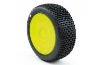 Tires - 1/8 Buggy - H-Block V2 Buggy C1 (Super Soft) Pre-Mounted Yellow
