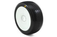 Tires - 1/8 Buggy - mounted - White wheels - 17mm Hex - Grasshopper V4 Buggy tire A2 soft