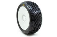 Tires - 1/8 Buggy - mounted - White wheels - STINGER v4 A2 (SOFT) (2pcs.)