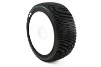 Tires - 1/8 Buggy - mounted - White wheels - 17mm Hex - TRIGON v3 BUGGY S1 (SUPER SOFT)