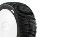 Tires - 1/8 Buggy - mounted - White wheels - 17mm Hex - TRIGON v3 BUGGY S1 (SUPER SOFT)