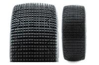 Tires - 1/8 Buggy - mounted - White wheels - 17mm Hex - TRIGON v3 BUGGY S1 (SUPER SOFT)