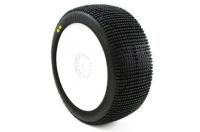 Tires - 1/8 Buggy - mounted - White wheels - 17mm Hex - TRIGON v3 BUGGY S2 (SOFT)